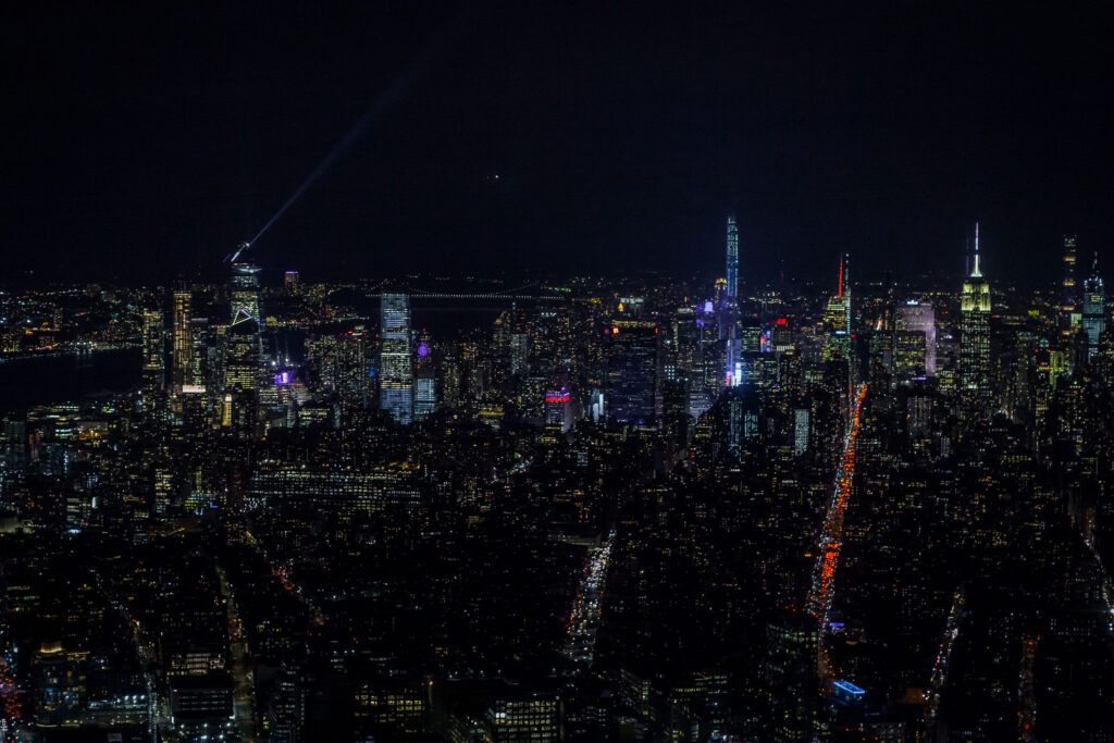 Panorama de nuit de la north Skyline de Manathan New York